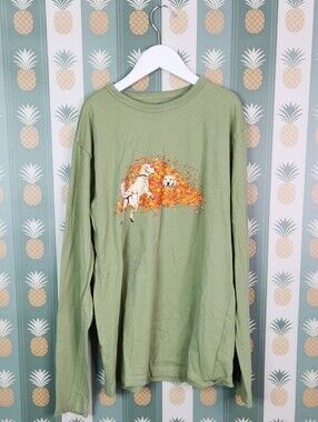 J. Crew Factory Long-Sleeve Dog Graphic Tee - Sage Green